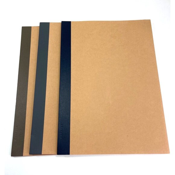 Lot Of 3  Size 7x10  Lined Paper Brown Notebooks 76f - Picture 1 of 5
